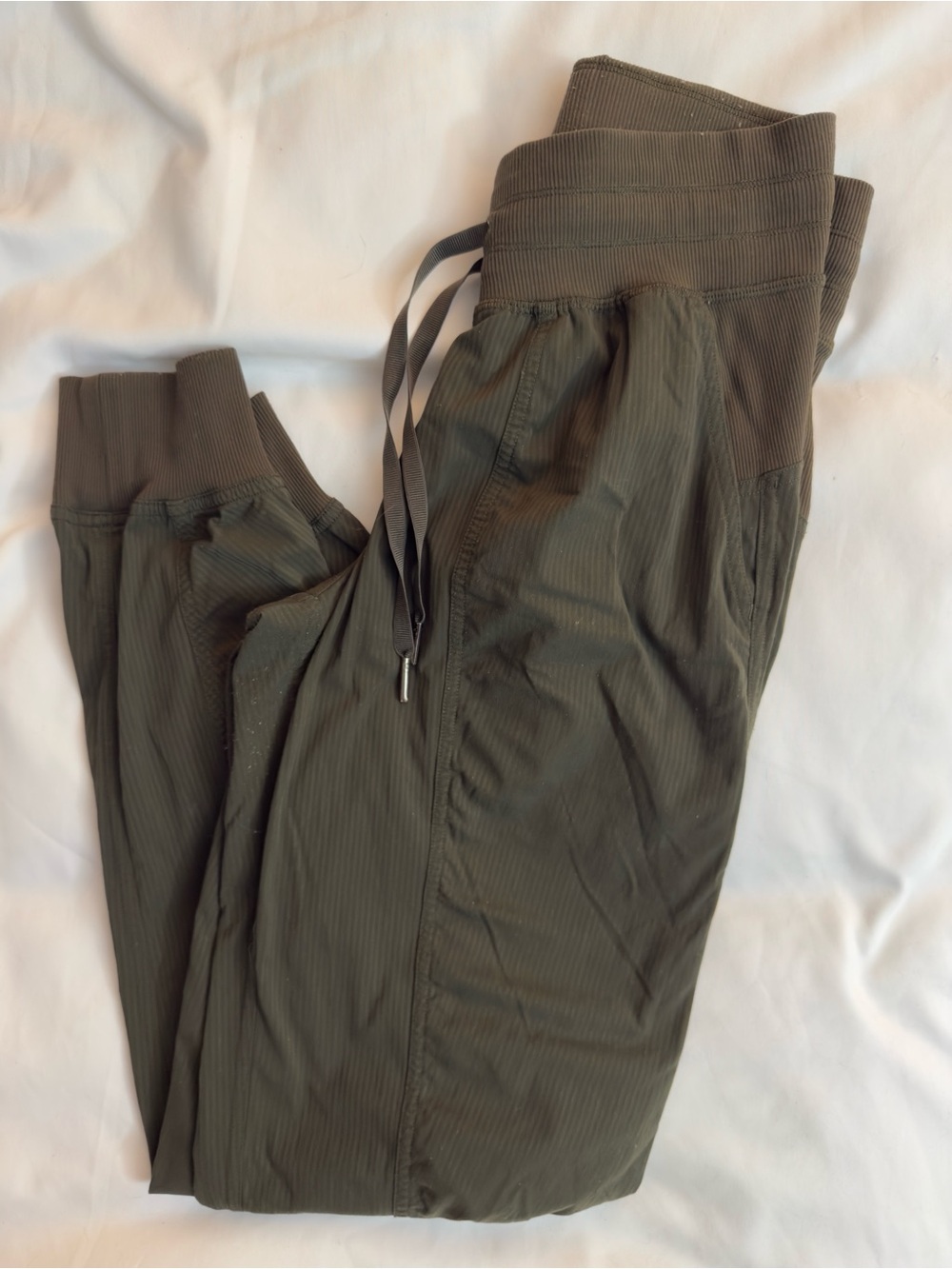 Lululemon Dance Studio Mid Rise Joggers in Striped Dark Olive | Size 2